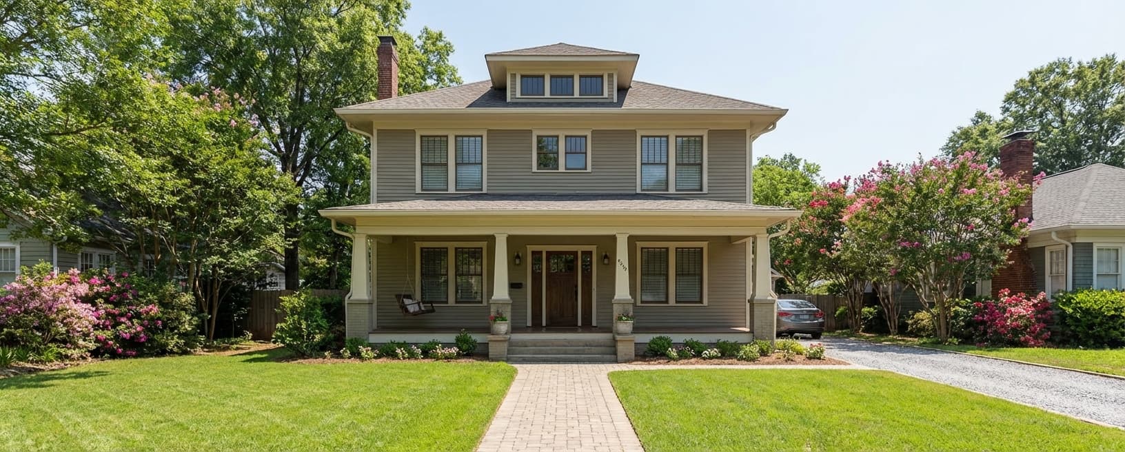 House exterior in flat daytime lighting