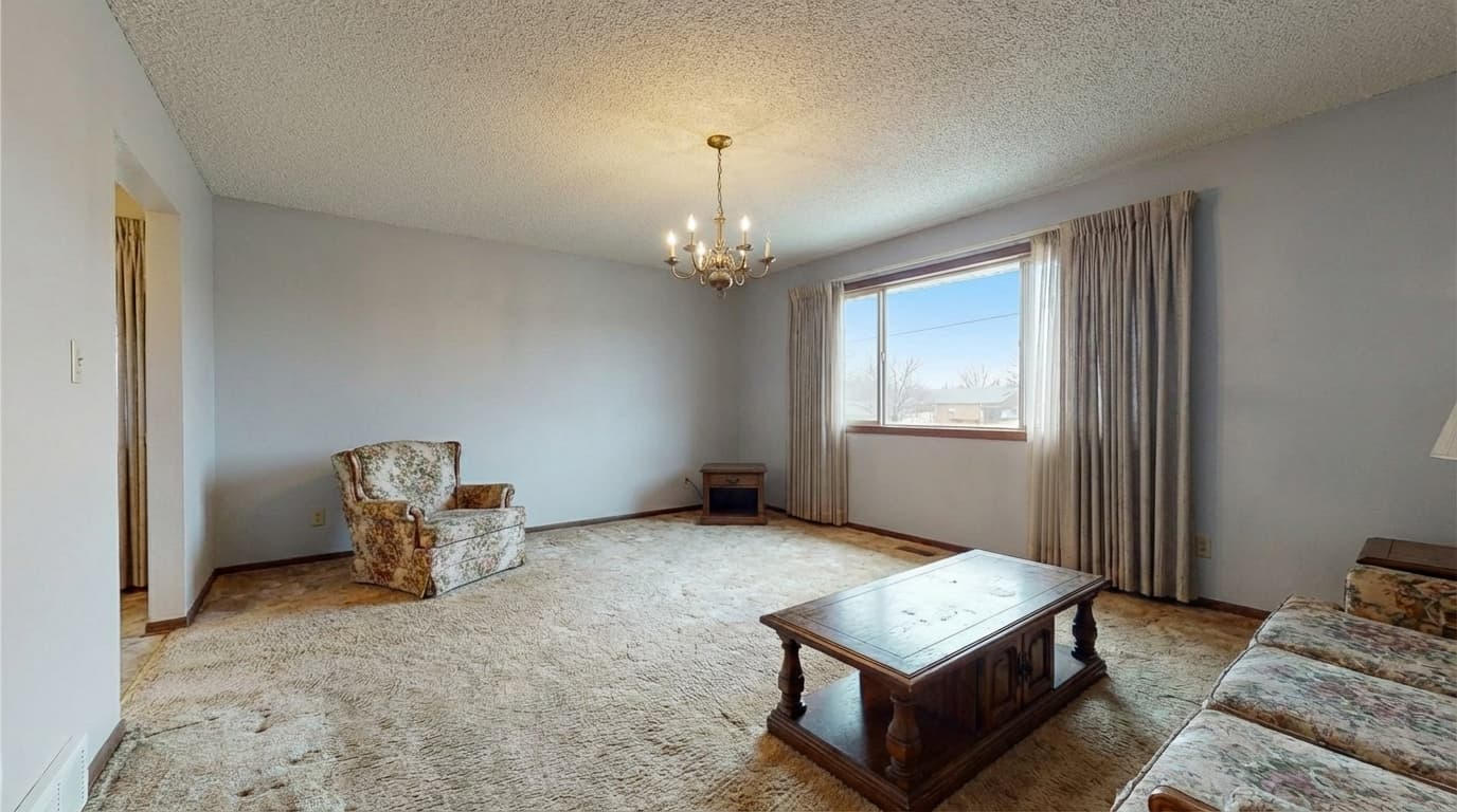 Same room with fresh light gray walls