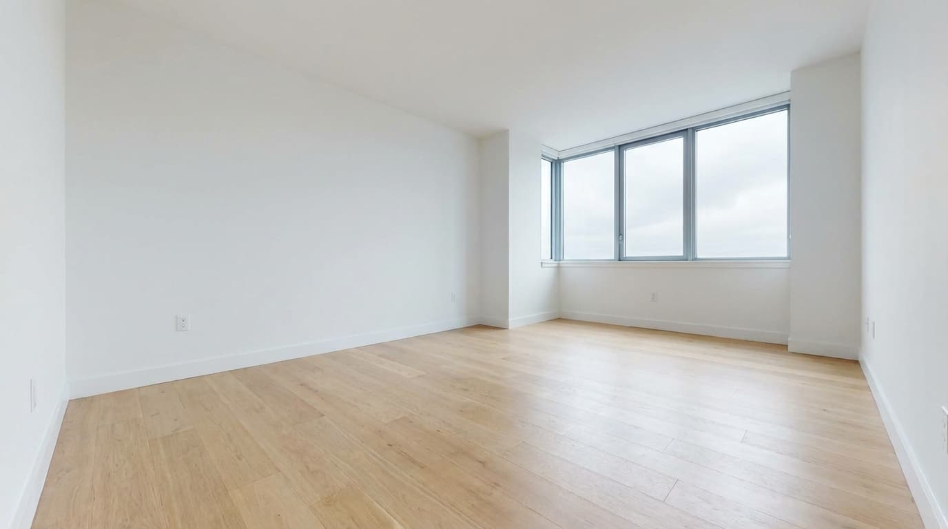 Empty bedroom before staging