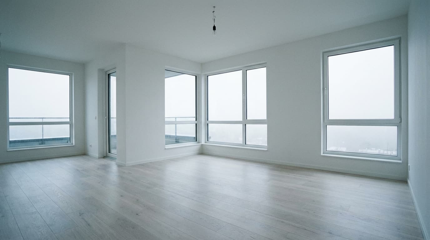Empty dining room before staging
