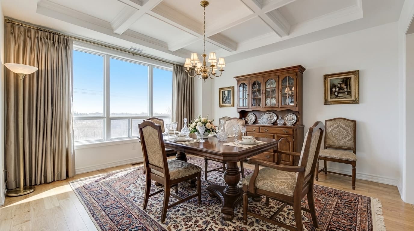 Dining Room staged in traditional style