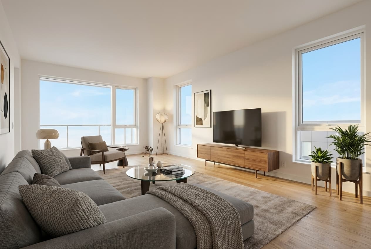 Living Room staged in contemporary style