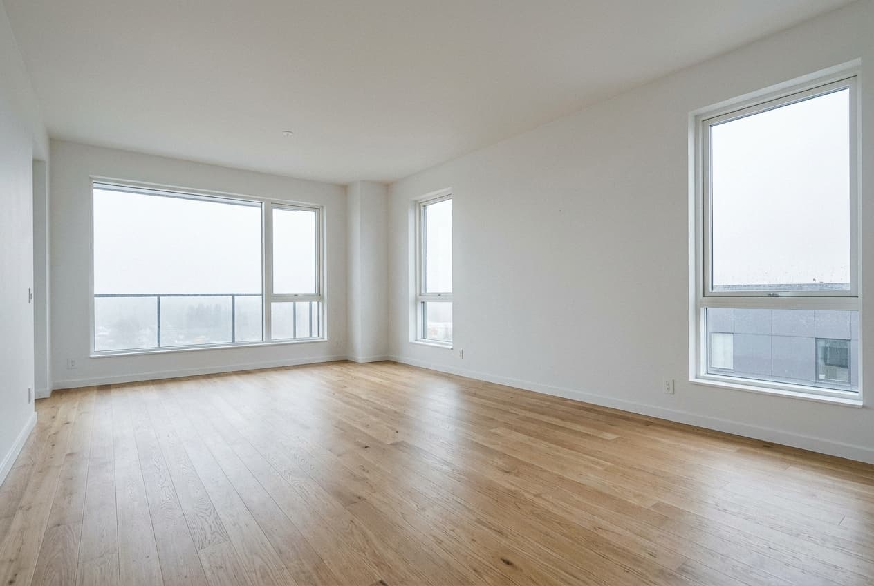 Empty living room before staging