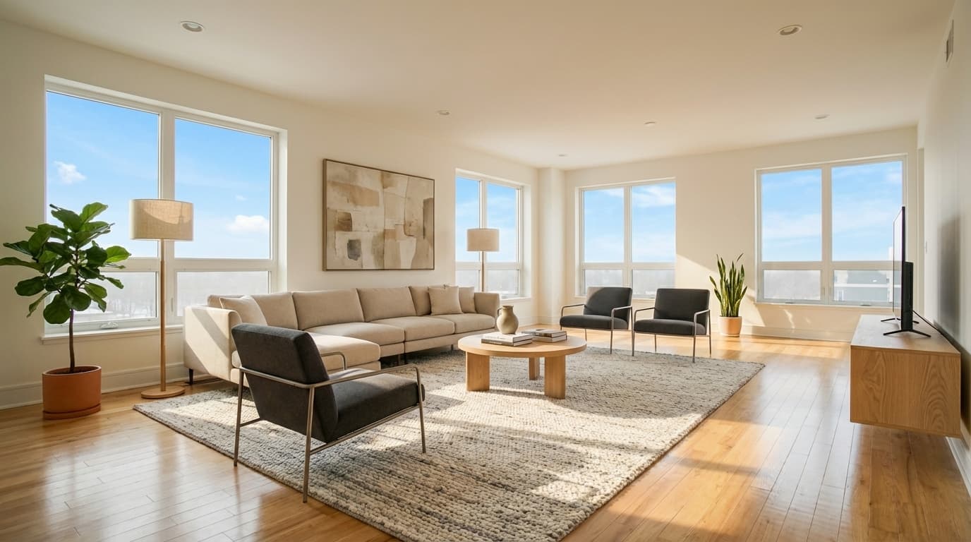 Living Room staged in minimalist style