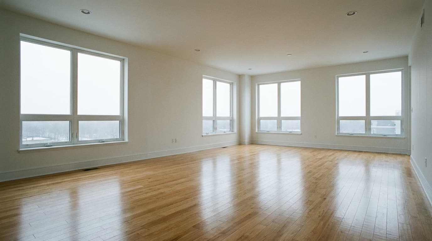 Empty living room before staging