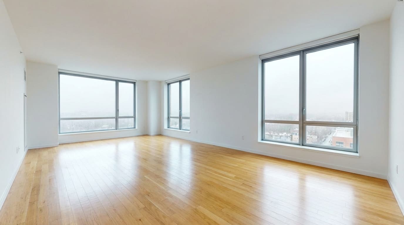 Empty living room before staging