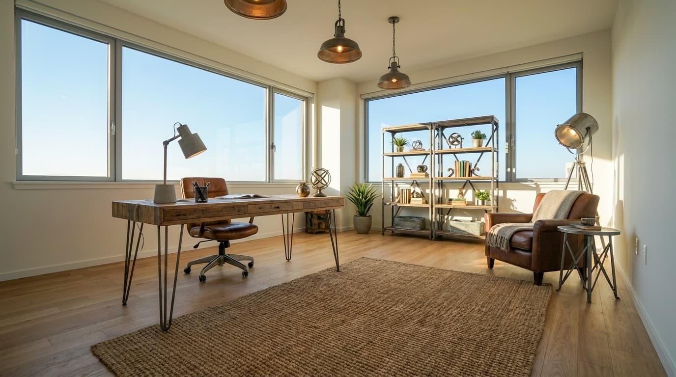 Home Office staged in industrial style