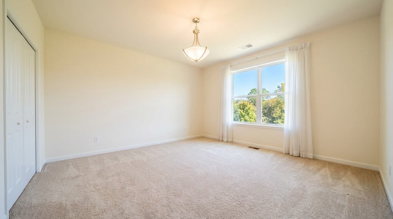 Empty bedroom before staging