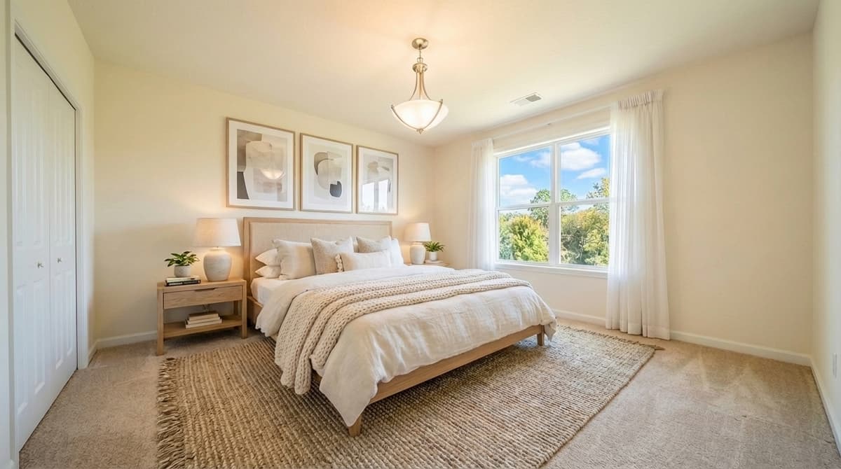 Bedroom after Scandinavian style virtual staging