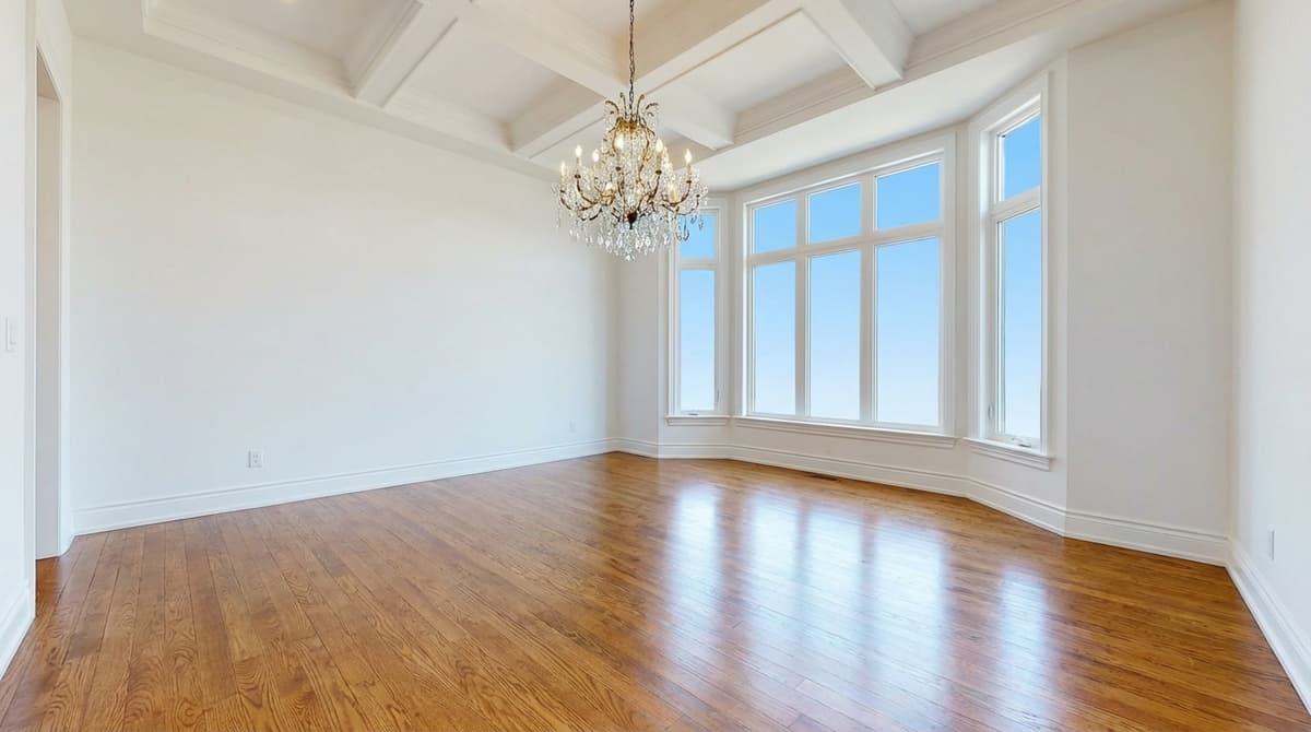 Empty dining room before modern staging