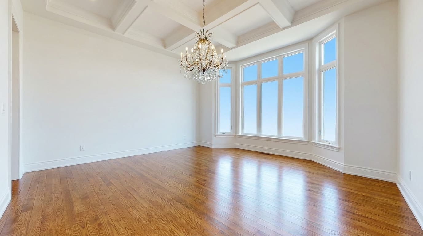 Empty dining room before staging