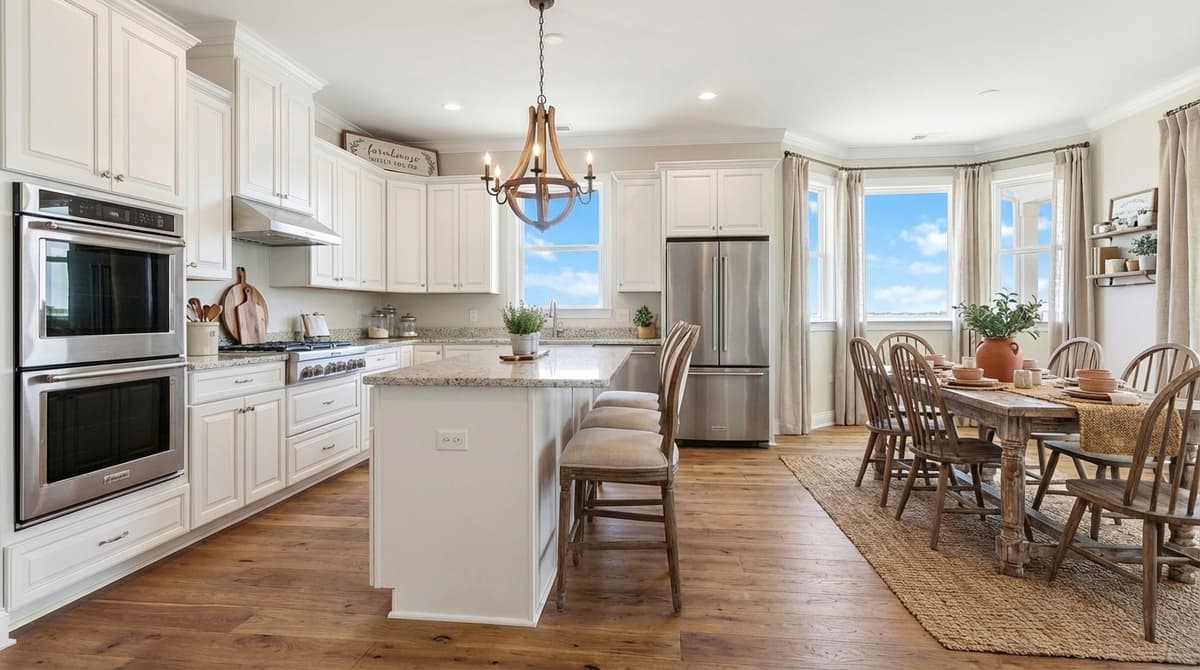 Kitchen after farmhouse style virtual staging