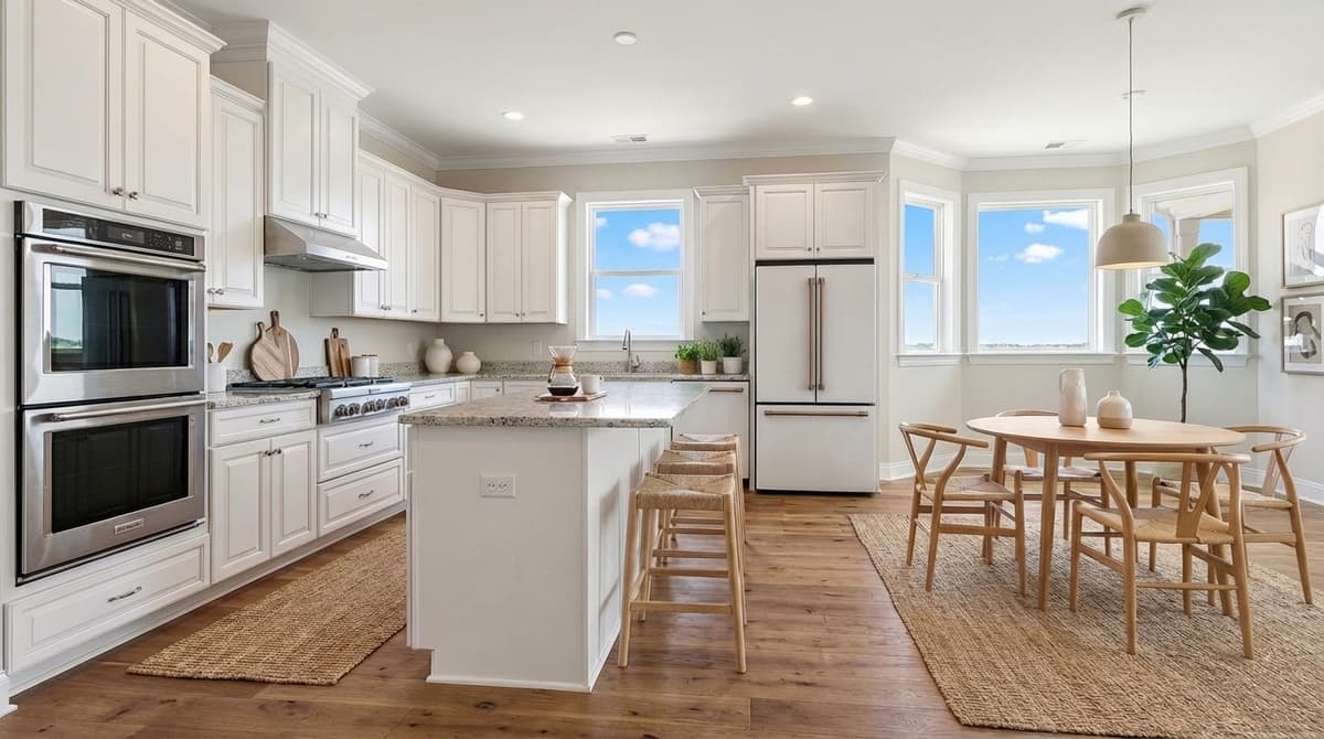 Kitchen virtually staged in scandinavian style