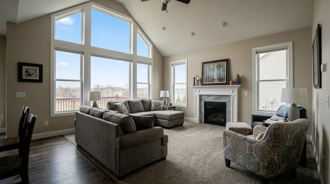 Bright professionally enhanced listing photo